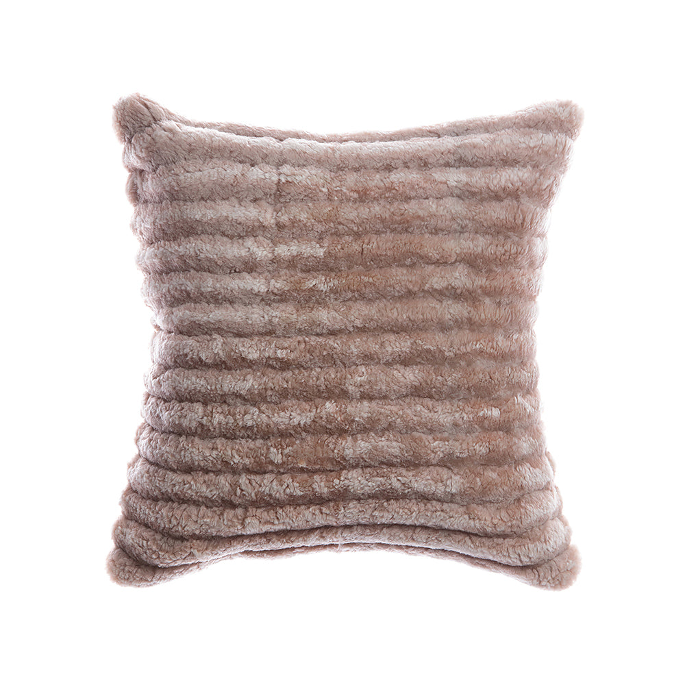 Shearling Stripes Grey Melange Square Pillow