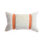 Shearling Orange Leather Lumbar Pillow