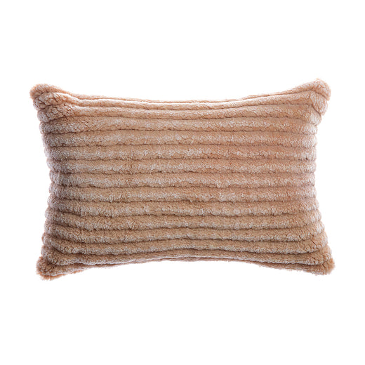 Shearling Stripes Salmon Lumbar Pillow