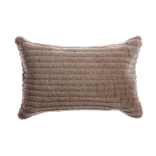 Shearling Stripes Taupe Lumbar Pillow