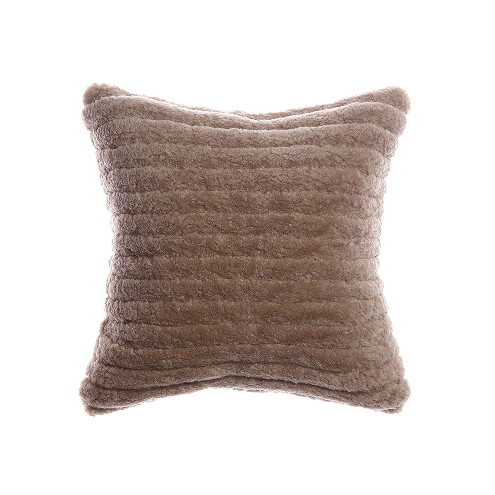 Shearling Stripes Taupe Lumbar Pillow