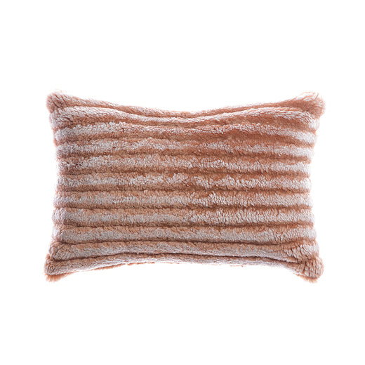 Shearling Stripes Vintage Pink Lumbar Pillow