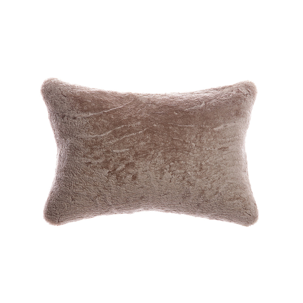 Shearling Taupe Lumbar Pillow