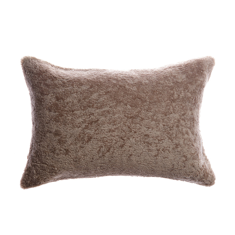 Shearling Taupe Lumbar Pillow