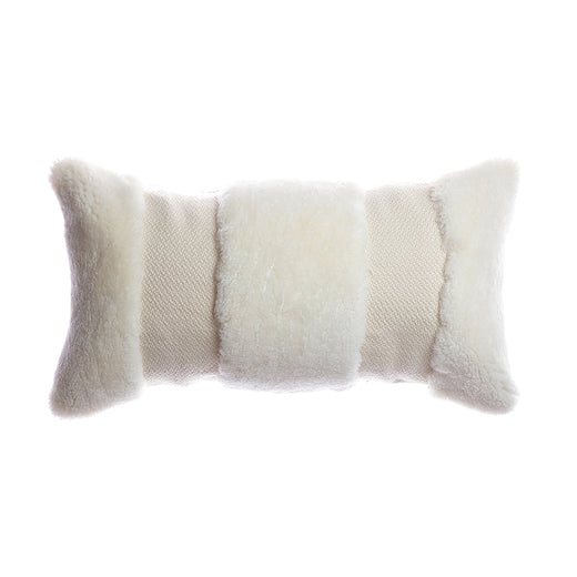 Shearling and Merino Stripes Lumbar Pillow