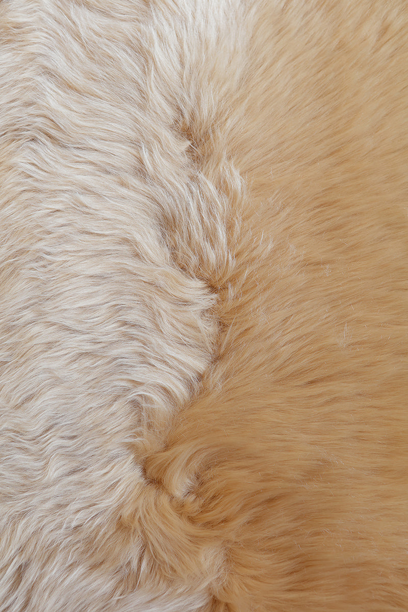 Sheepskin Runner Fur Rug  - Beige Camel (2.4´ x 6.9´ )