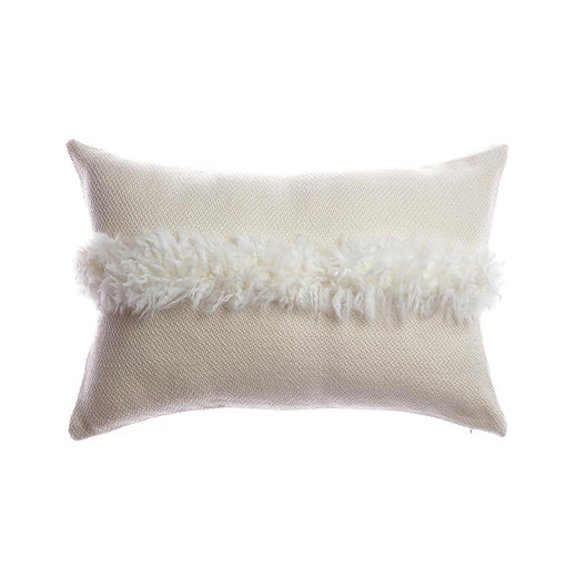 Sheepskin Striped Lumbar Pillow
