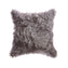 Silver Grey Natural Goat Skin Square Pillow