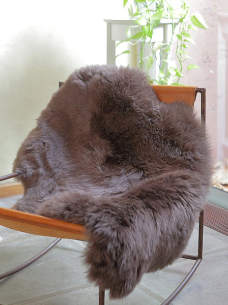 Giant Brown Mouflon Dyed Genuine Natural Sheepskin Rugs Exclusive