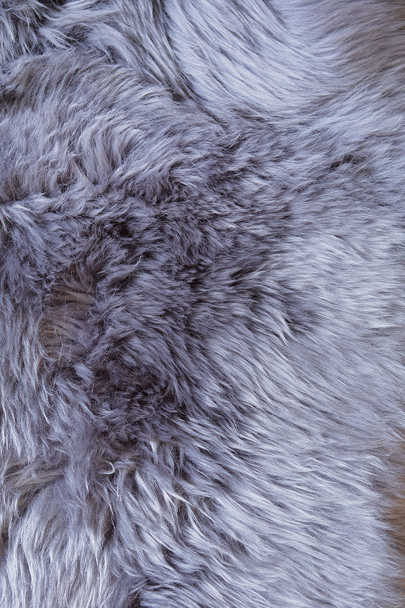 Six Piece Sheepskin Fur Rug - Gray Steel (4.7´ x  6.4´ )