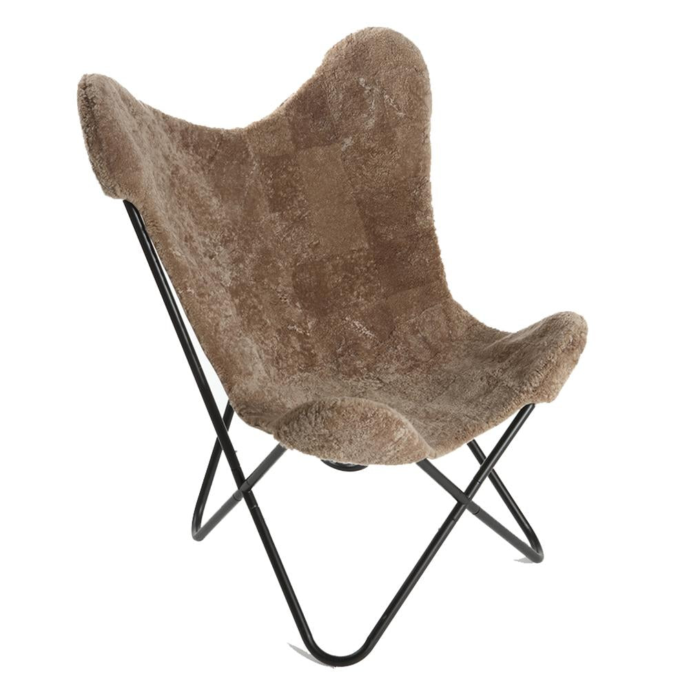 TAUPE - Shearling Butterfly Chair