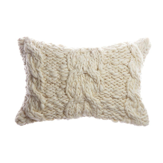 Ivory Trenzas Wool Lumbar Pillow