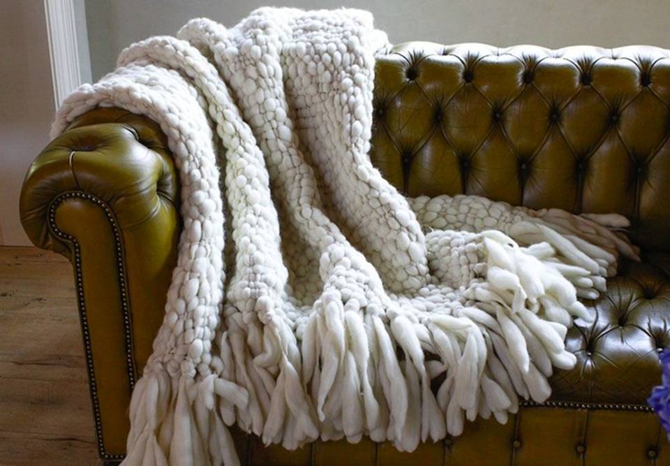 Clouds Chunky Knit Throw Blanket