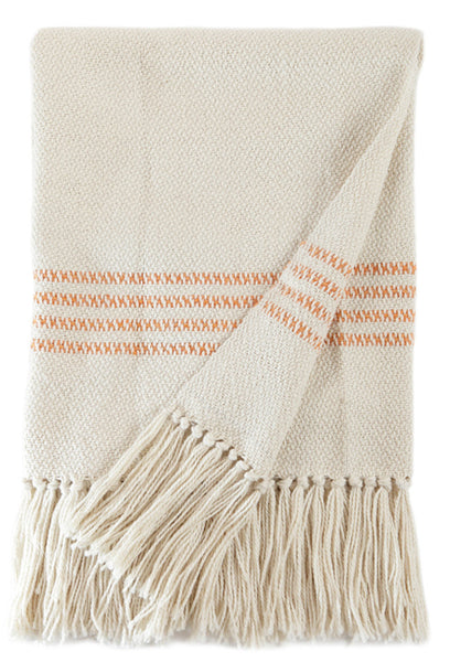Woven Throw Blankets - Luxury Throws And Blankets - Orange Throw –  Homelosophy