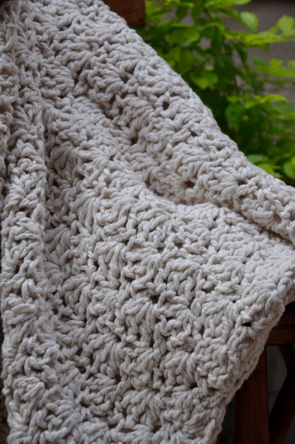 Crochet Throw Blanket - Palms Cotton Throw