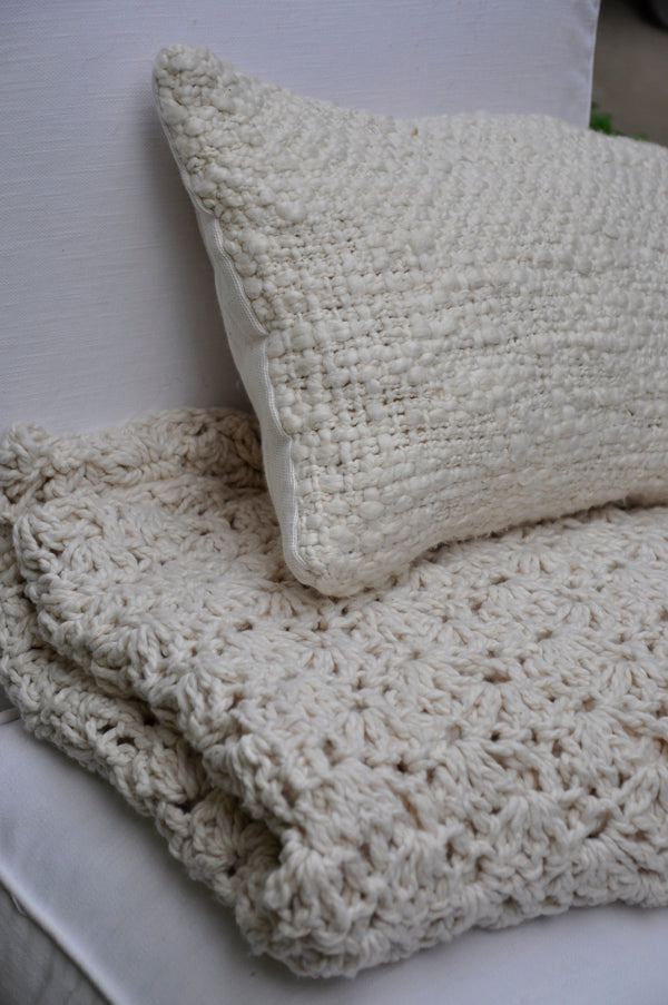 Crochet Throw Blanket - Palms Cotton Throw