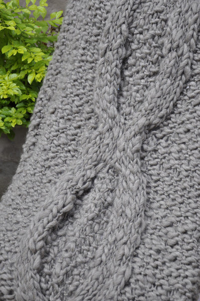 Knit Throw Blanket Penelope Grey Throw